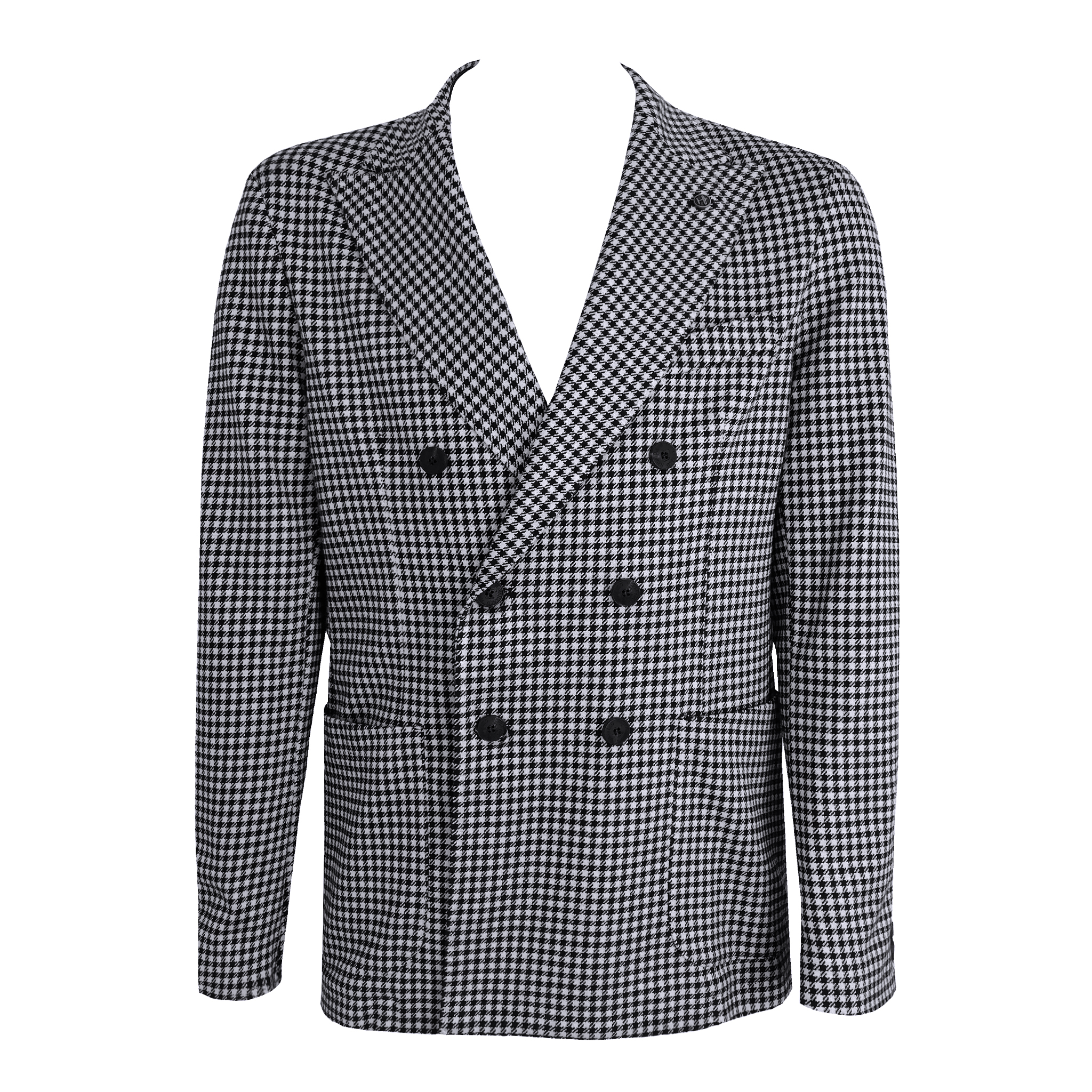High quality double-breasted jacket unlined patch pockets double back slit regular fit viscose blend