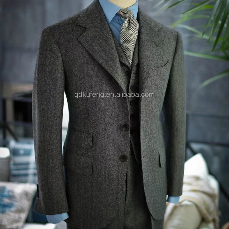 men suits jacket pants vest 3 pieces coat pant men suit wool fabric available
