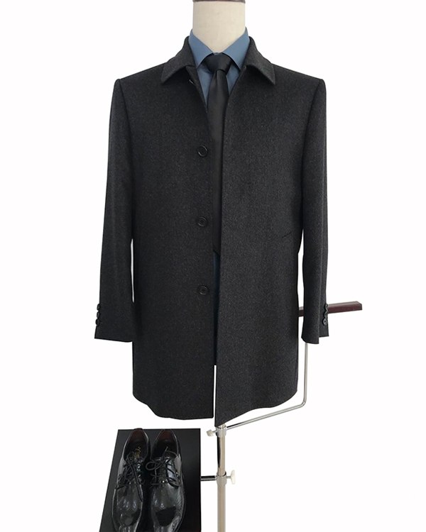 men's long cashmere casual  black one piece classic coat clothing jacket