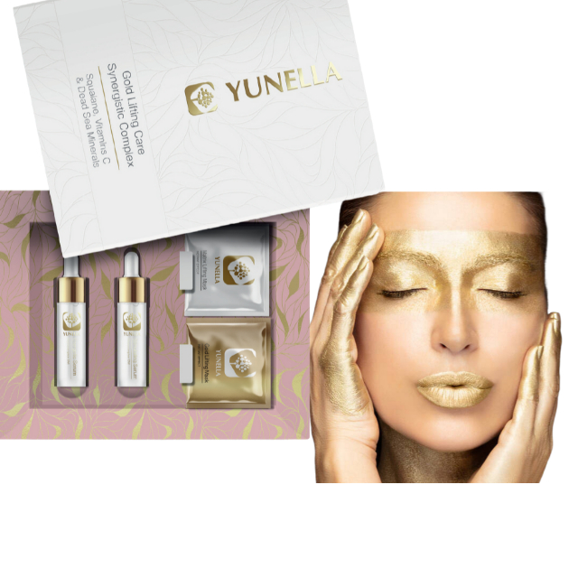 Set Gold Lifting Skin Care Hyaluronic Acid Anti-Aging Energetic Serum vitamin C Arbutin Gold lifting