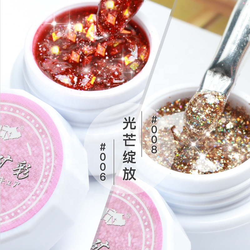 Glitter Platinum Nail Gel Polish UV LED Soak Off B
