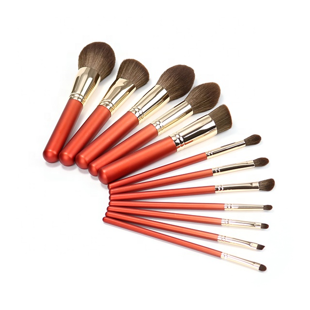 MIRANDA Aluminum Ferrule Makeup Brush Set Rose Gol