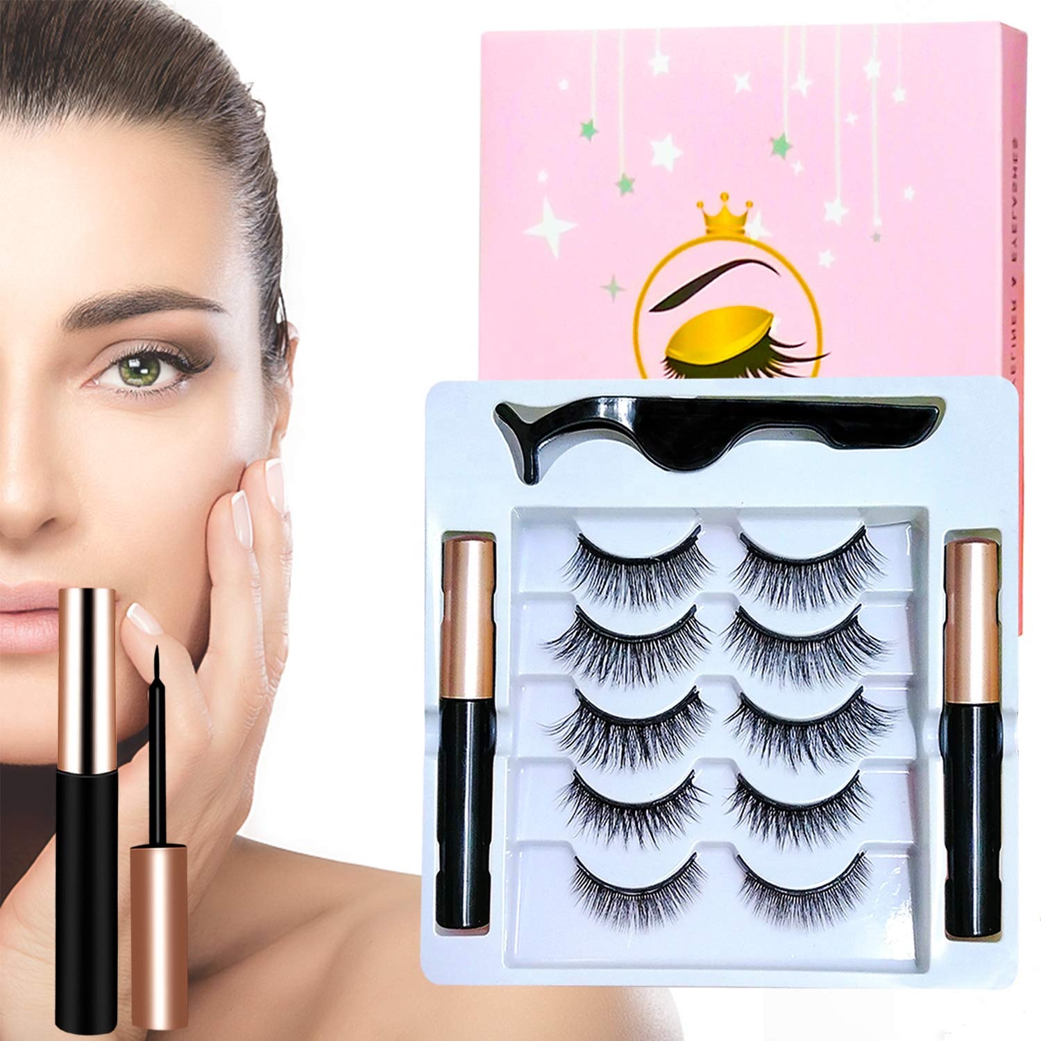 Magnetic Eyeliner Eyelashes Set Private Label 3d m