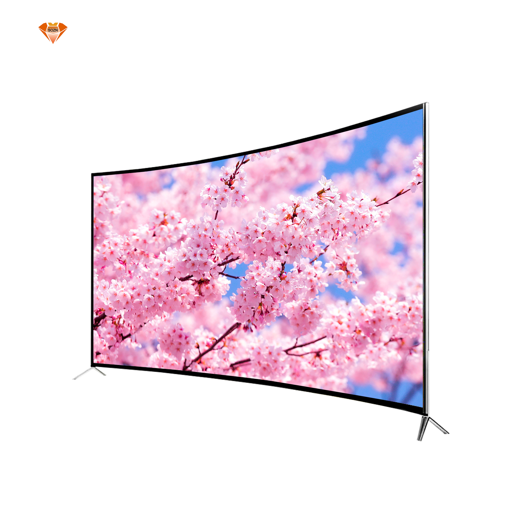 Newly designed 65-inch home theater system LED curved 4K smart TV/ultra-thin glass body with Android