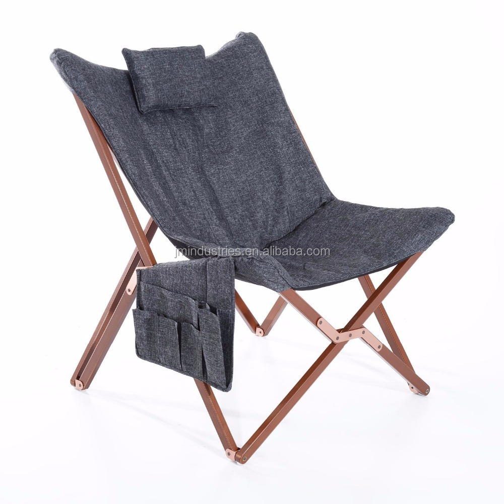 Wood Portable Fabric Folding Butterfly Chair With 