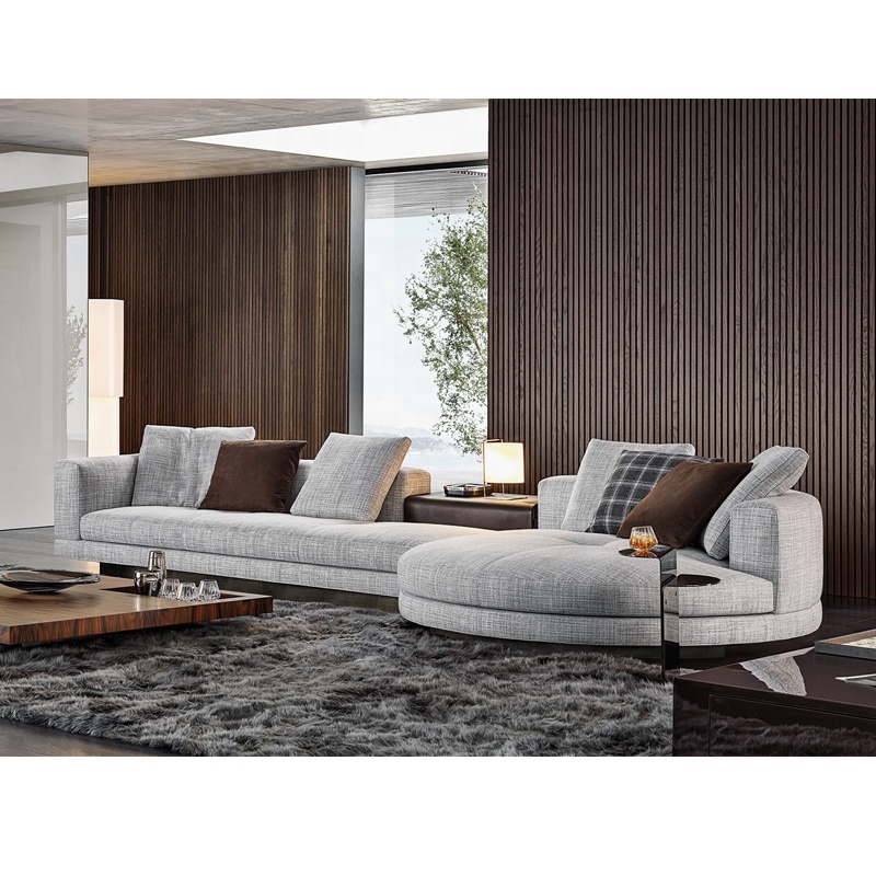 Italian Minimalist Style Comfortable Fabric Sectional Sofa Living Room Furniture hotel Home U-Shape 