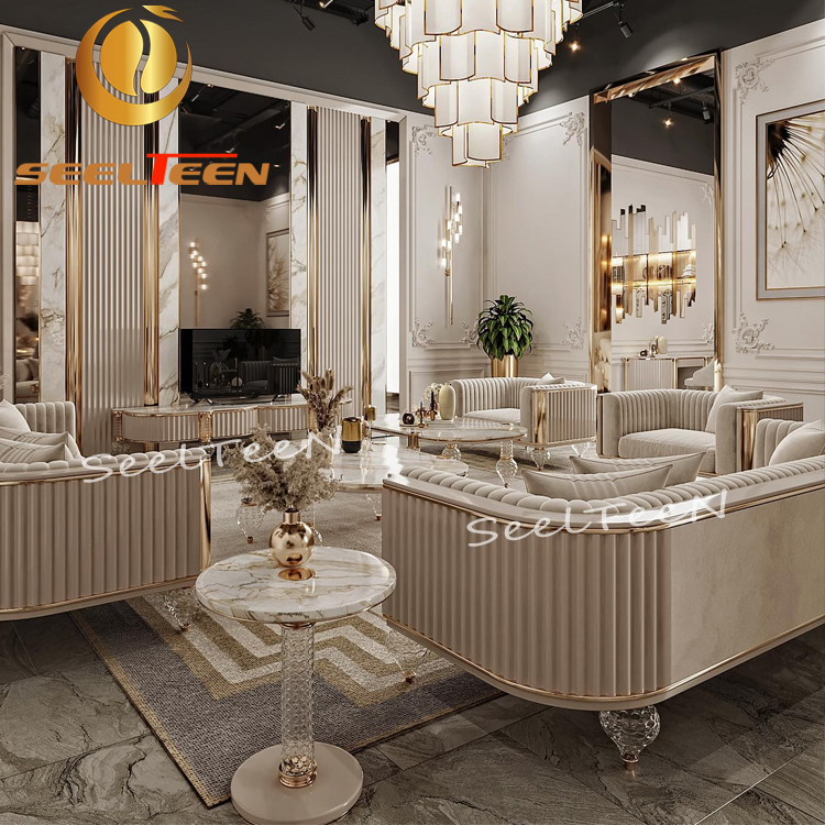 Middle East Home Furniture Living Room Luxury Sofa Set Furniture With Coffee Table