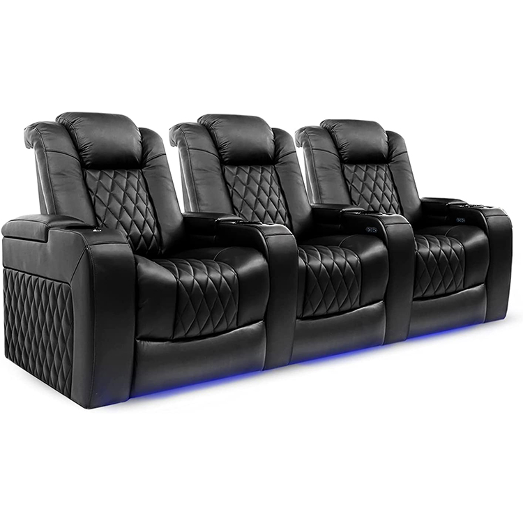 Black Movie Theater Seating Private Leather VIP Home Cinema Seat Sofa Luxury Electric Home Cinema Re