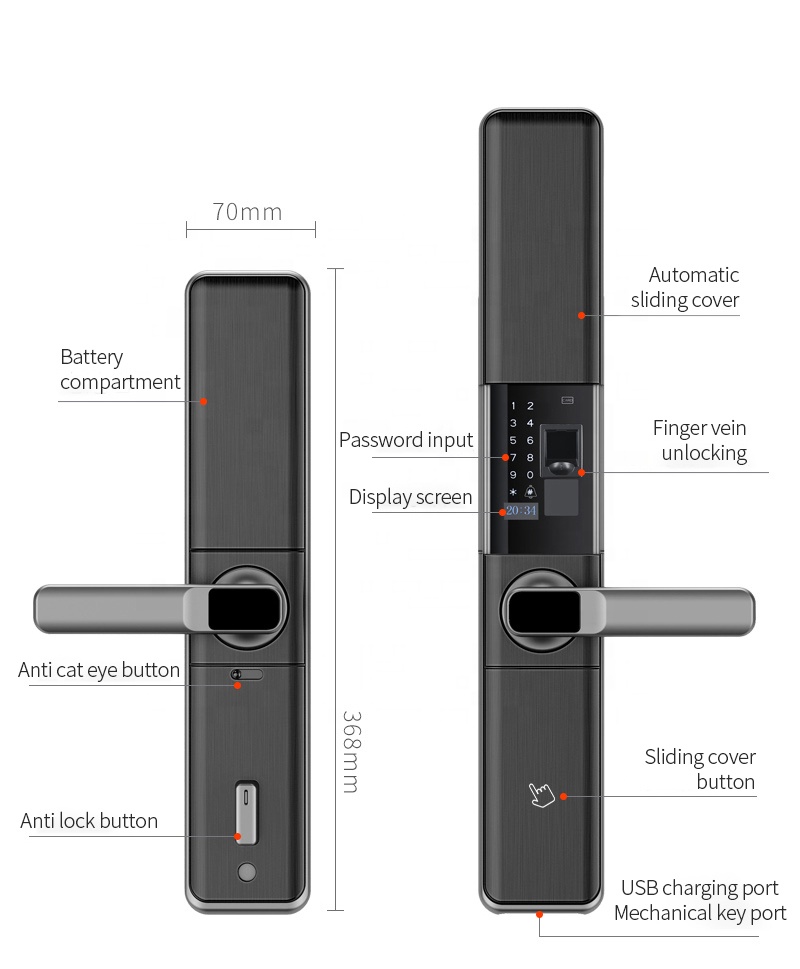 Automatic Finger Vein Recognition Smart Lock Home Anti-theft Door Lock