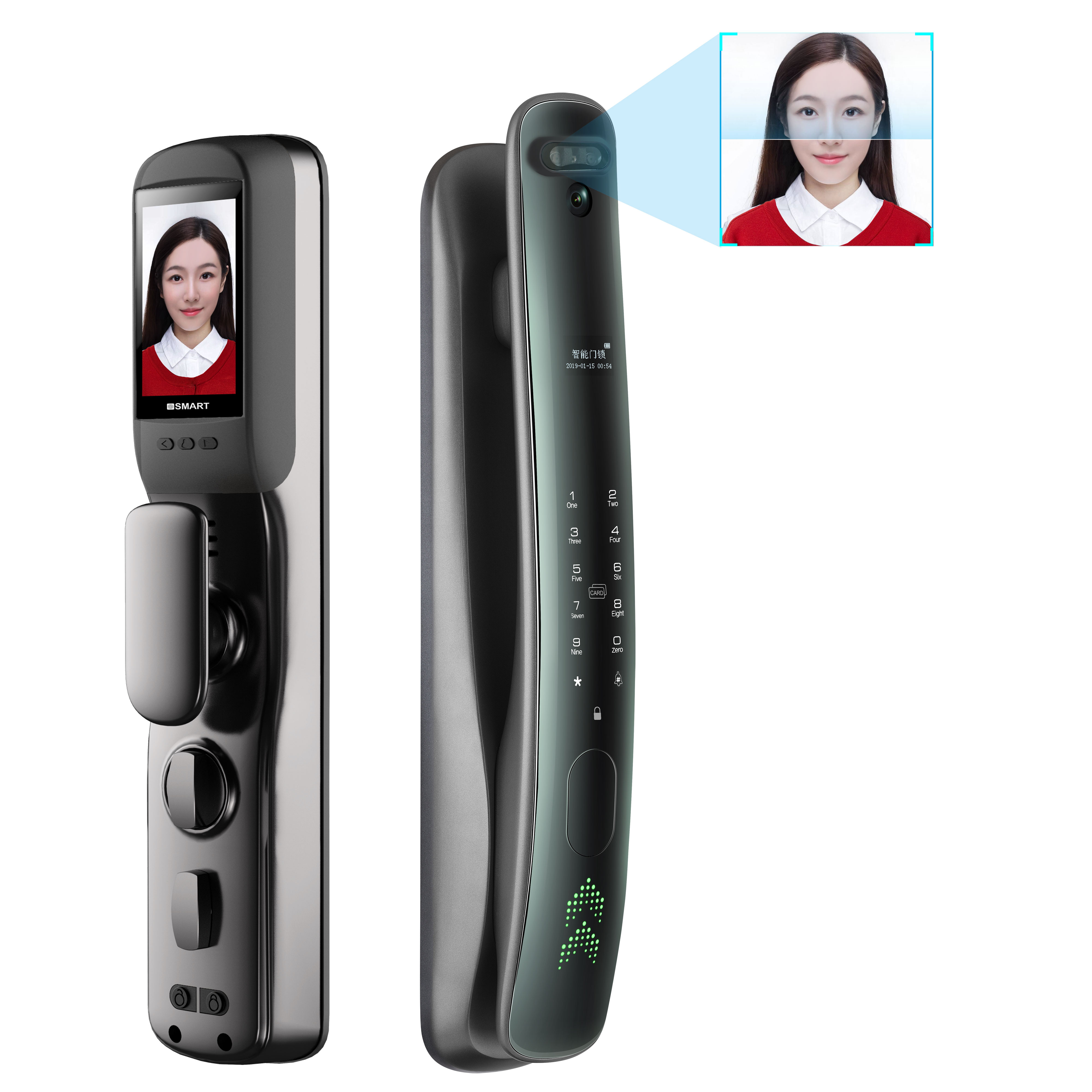 3D Infrared Face Recognition Smart Door Lock Fingerprint Password IC Card Home Electronic Wifi Smart