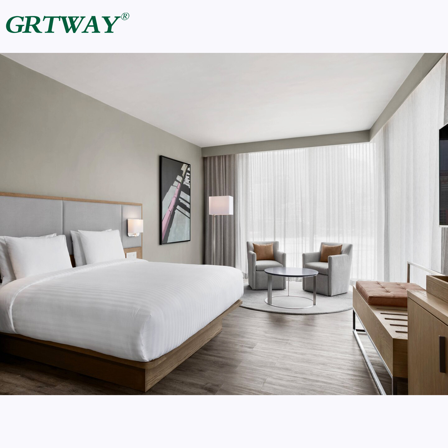 Hotel Furniture For 5 Star Luxury Moder Design Bedroom Hotel Bed Set Customized Marriott Hotel Bedro