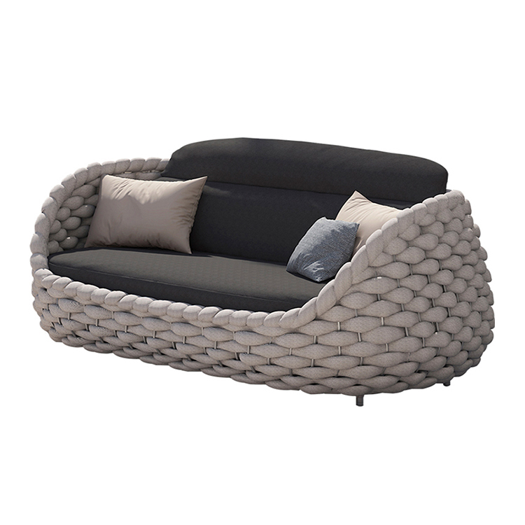 2022 hot selling hand woven rope patio swings modern outdoor Sun sofa for adult and kids factory pri