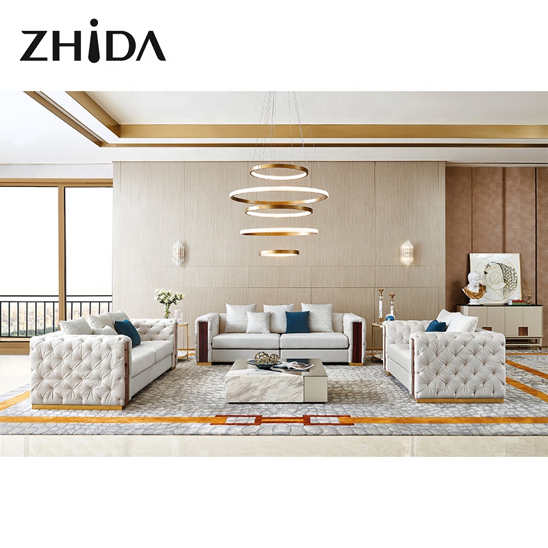 Factory Furniture supplying wholesale home furniture light luxury living room furniture sofa sets pr