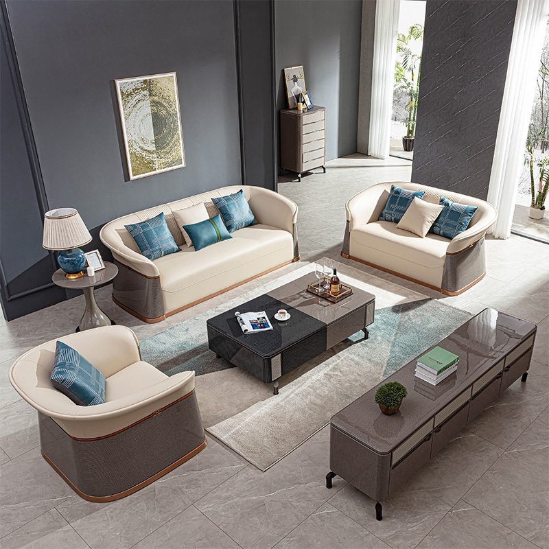 new design elegant home salon furniture sets sofa set lounge napa leather tufted modern luxury sofa 