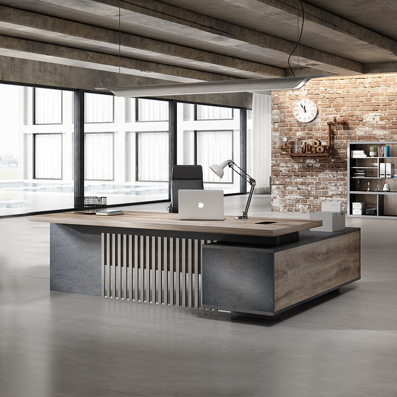 Mdf  L Shaped Boss table design modern Ceo Manager Office Desk Executive Wooden Office Table For Off