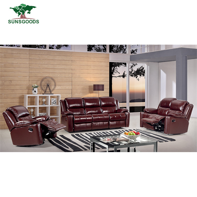 Factory Supply Recliner Sofa Set Modern Recliner Lounge Chair,Sectional Reclining Genuine Leather So