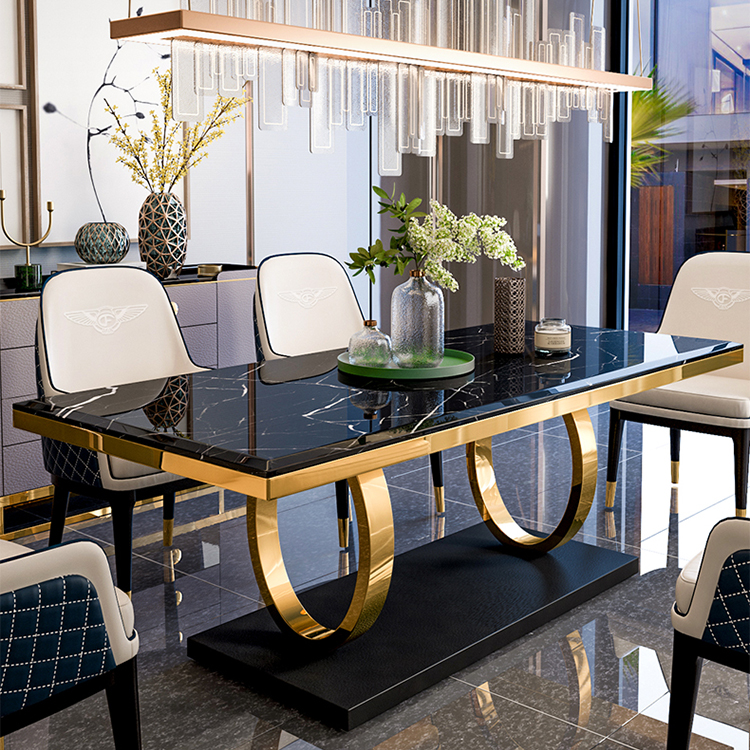 hot selling antique luxury home furniture marble dining tables set modern dining room furniture