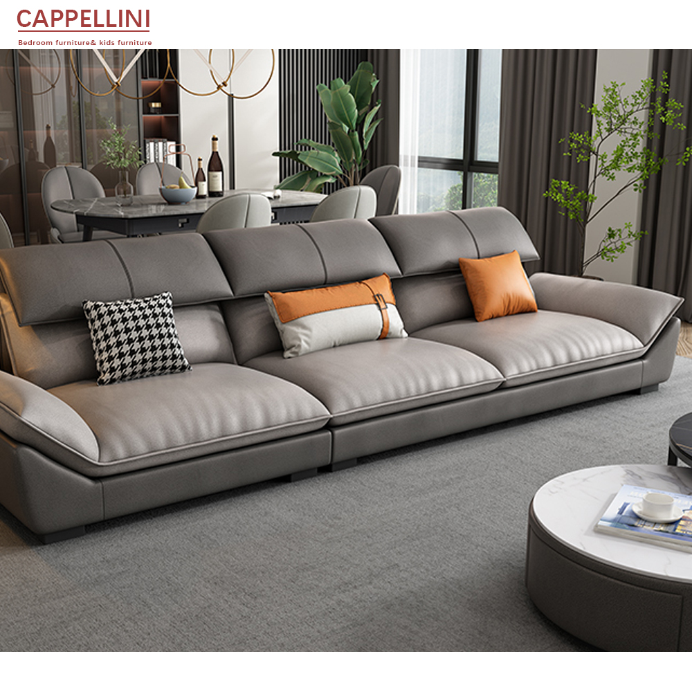 Modern Living Room Sofa Set Luxury Style Combination Custom Leather Sofa Furniture