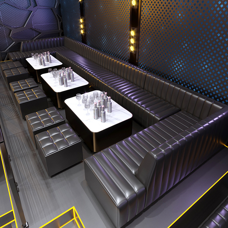 Customized Bar Or Club Lounge Sofa For Nightclub Sofa Engineering Solid Wood Disco Sofa Furniture