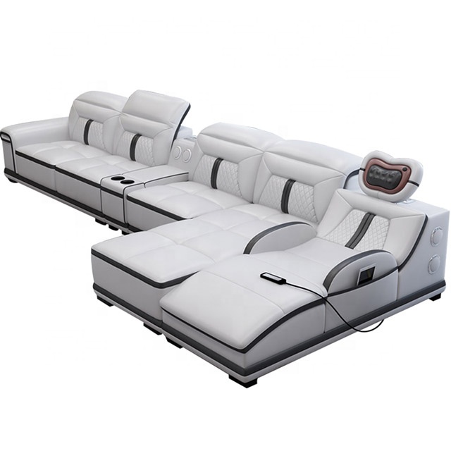 Factory modern On Sales Fancy New Model 7 Seater couch Leather Sofa Living Room Furniture U shaped h