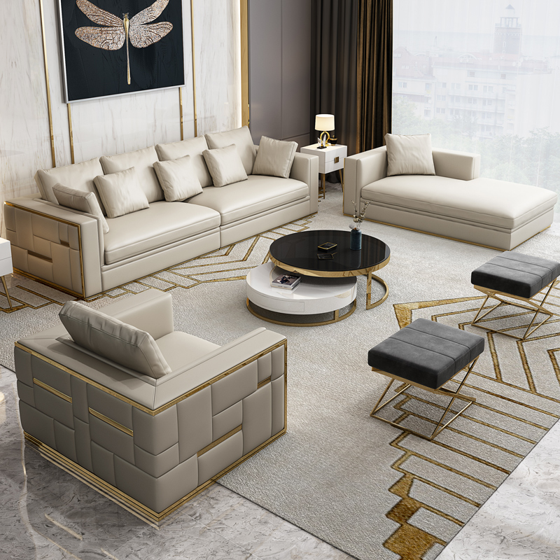 good quality Luxury leather sofa set living room furniture cheap living room sofas sleeper home furn