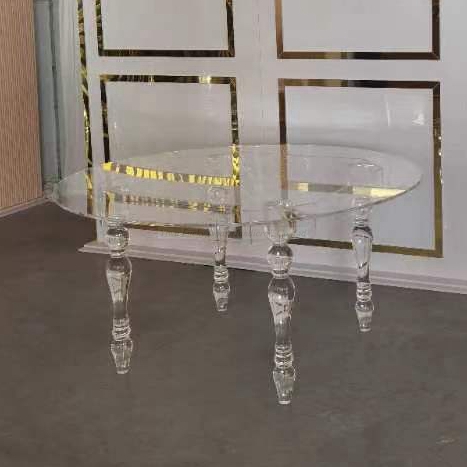 BJ220505-14 Modern Pvc Round Dining Table Set Clear Acrylic Wedding Dining Table