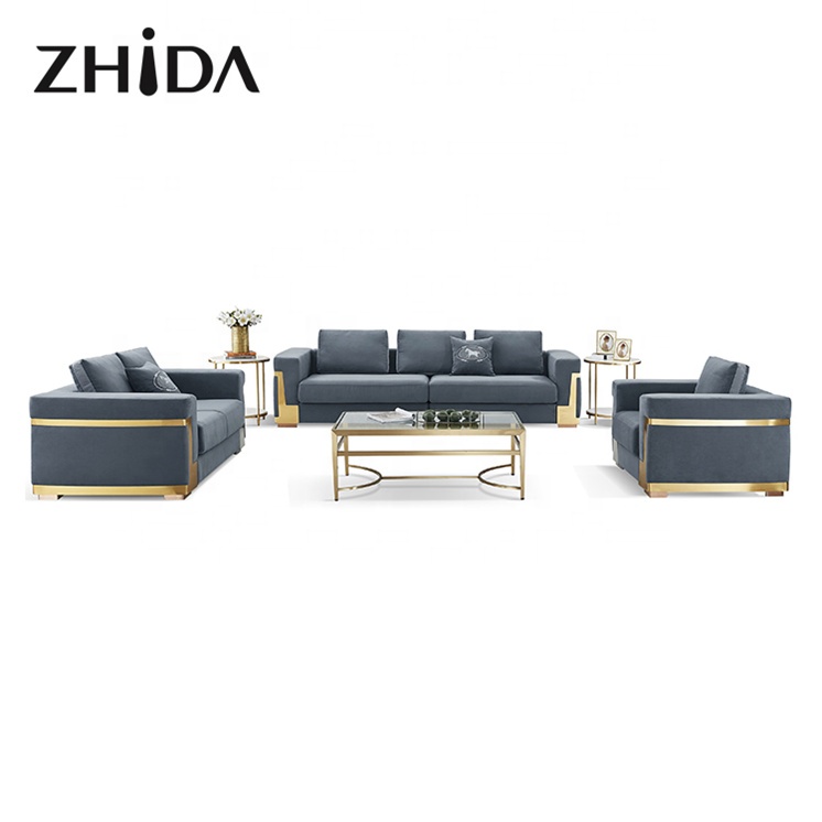 Foshan fashion design European luxury villa living room sofa set home furniture