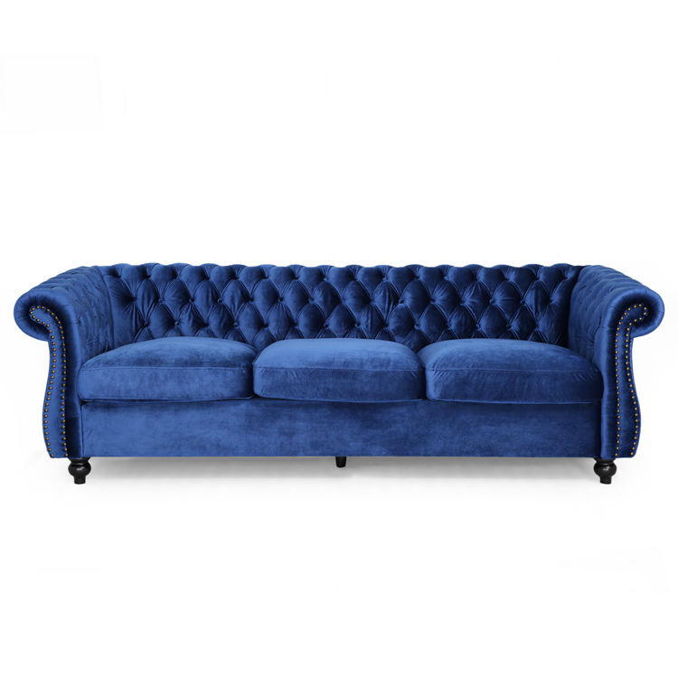 BRAND NEW LIVING ROOM MODERN CHESTER FIELD SOFA TUFTED VELVET SOFA SET FURNITURE