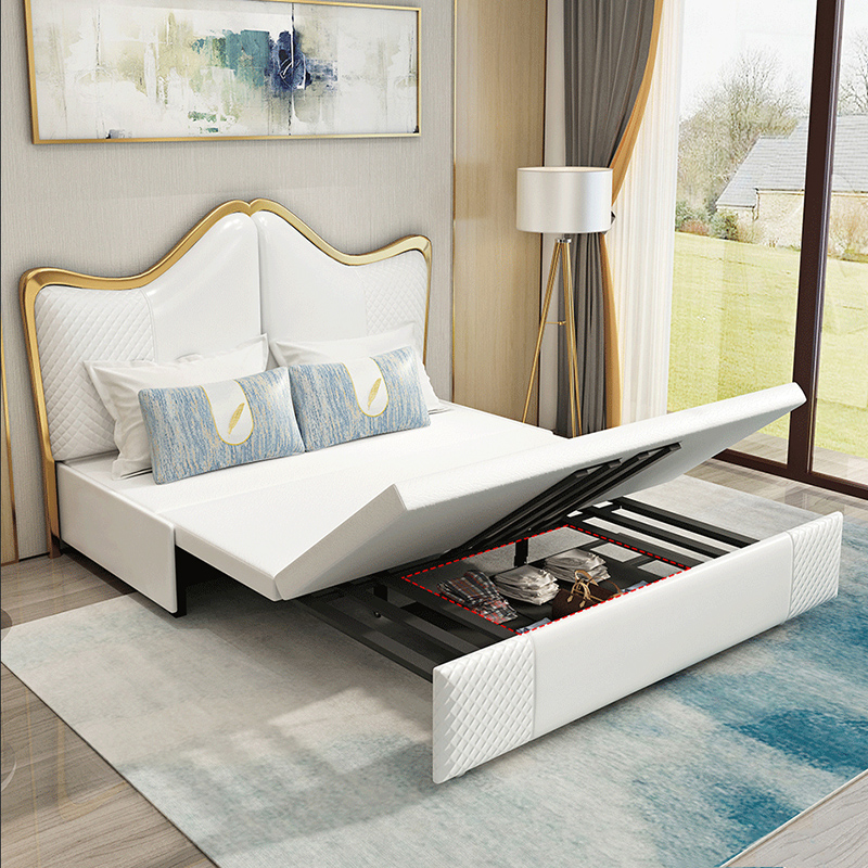 Pull Out Sofa Bed Luxury Living Room Furniture with Storage Modern Chinese Functional Cheap Single L