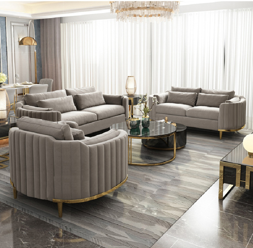 Italian Style Dubai Luxury Sofa Living Room Furniture Curved Dresser Home Sofa Set