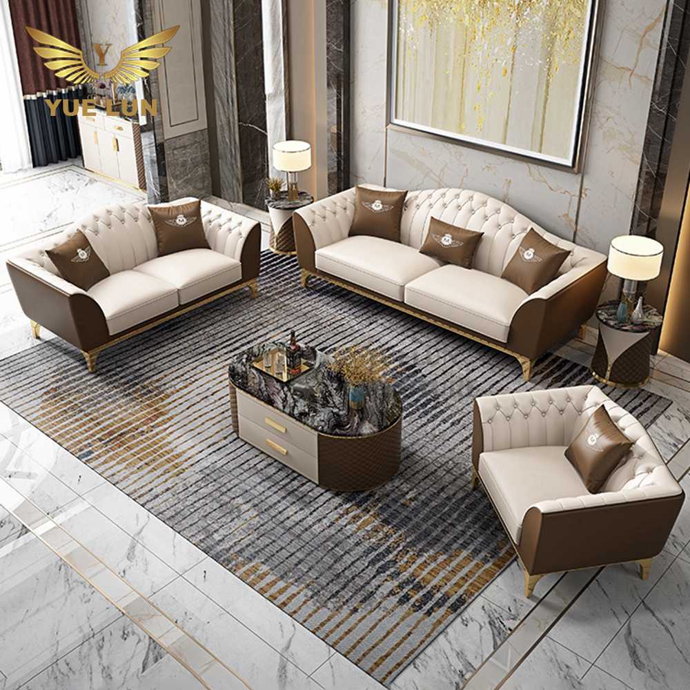Modern leather sofa set L shape corner sofas, sectionals good quality living room sofas home furnitu