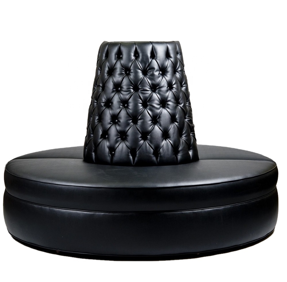 Black Diamond Round Sofa Bench Chair Circular Sofa Tufted Couch Velvet Wood Set Modern Corner Sofa S