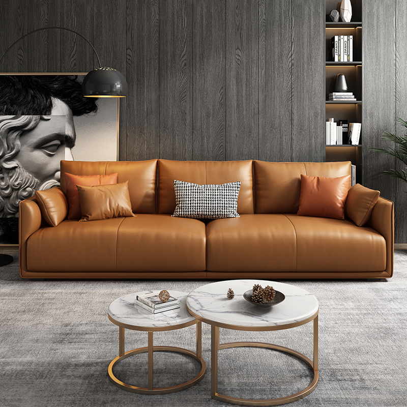 Wholesale light luxury Genuine leather sofa set for home leather modern simple sofa living room 3 se