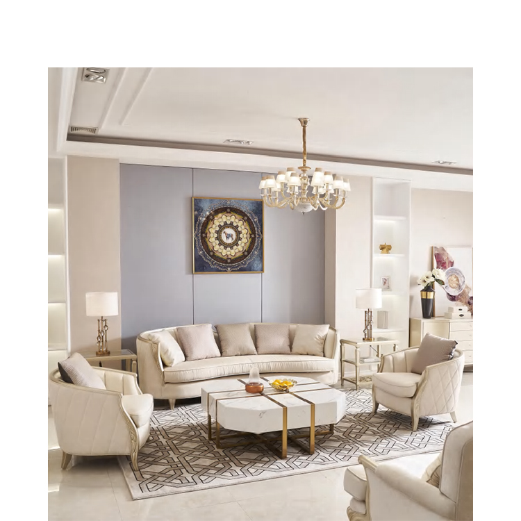 BFP HOME European Luxury Living Room Sectional Modern Sofa Set Living Room Furniture