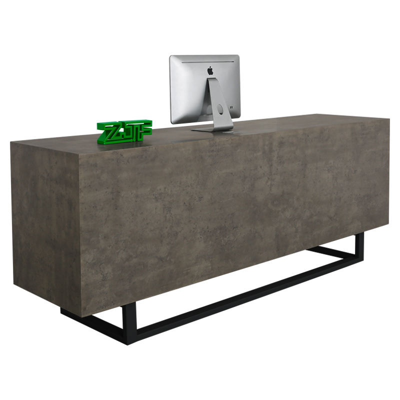 Modern gray reception counter furniture 2 person office table front desk furniture