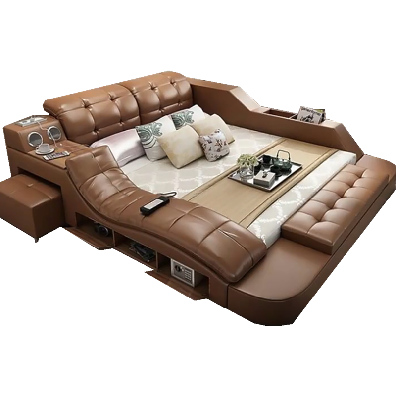 Factory Modern Fabric Soft Tatami Bed Luxury Multi-function Bed Smart Home Bed