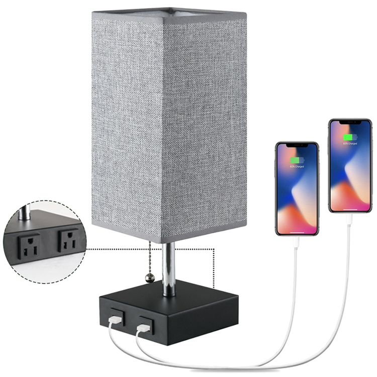 Fabric Usb Desk Lamp Square Fabric Reading Lamp Wi