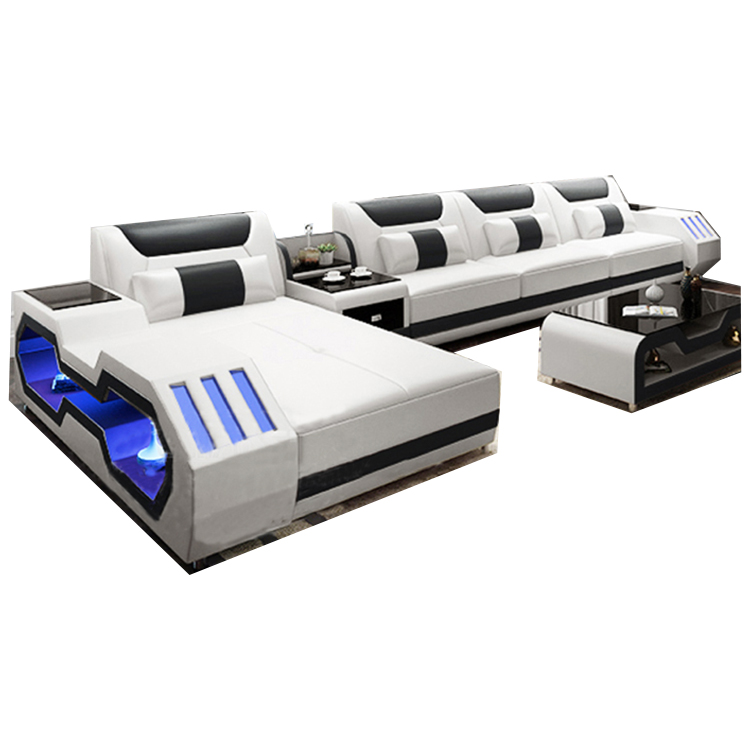 Smart home design livingroom leather sofa furniture high quality living room sofa
