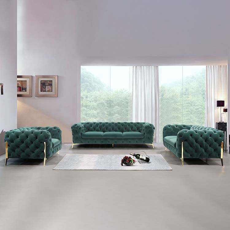 Luxury European wholesale Velvet Fabric sofa for loveseat Living Room furniture 2 Seat Couch