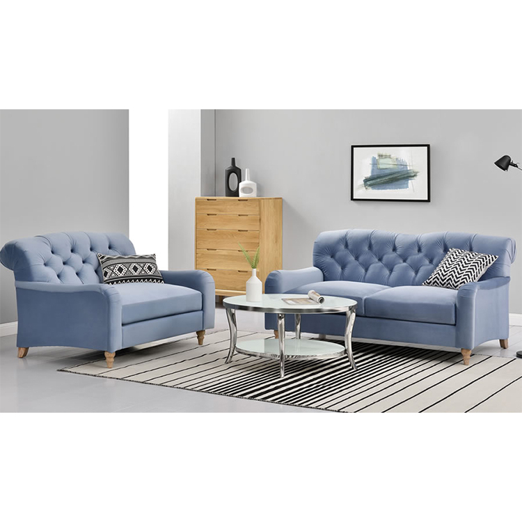 2022 Popular Home Furniture Curved Fabric three seat modern chesterfield living room sofa furniture