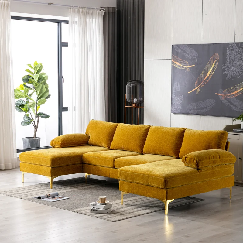sitting room furniture living room nordic U-linen sofa set furniture modern