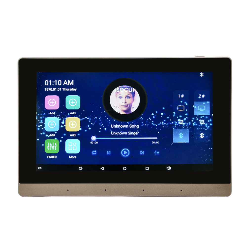 Smart Home 7 Inch Touch Screen Background Music System 8*25W In Wall Amplifier With USB/SD card/Fm/R