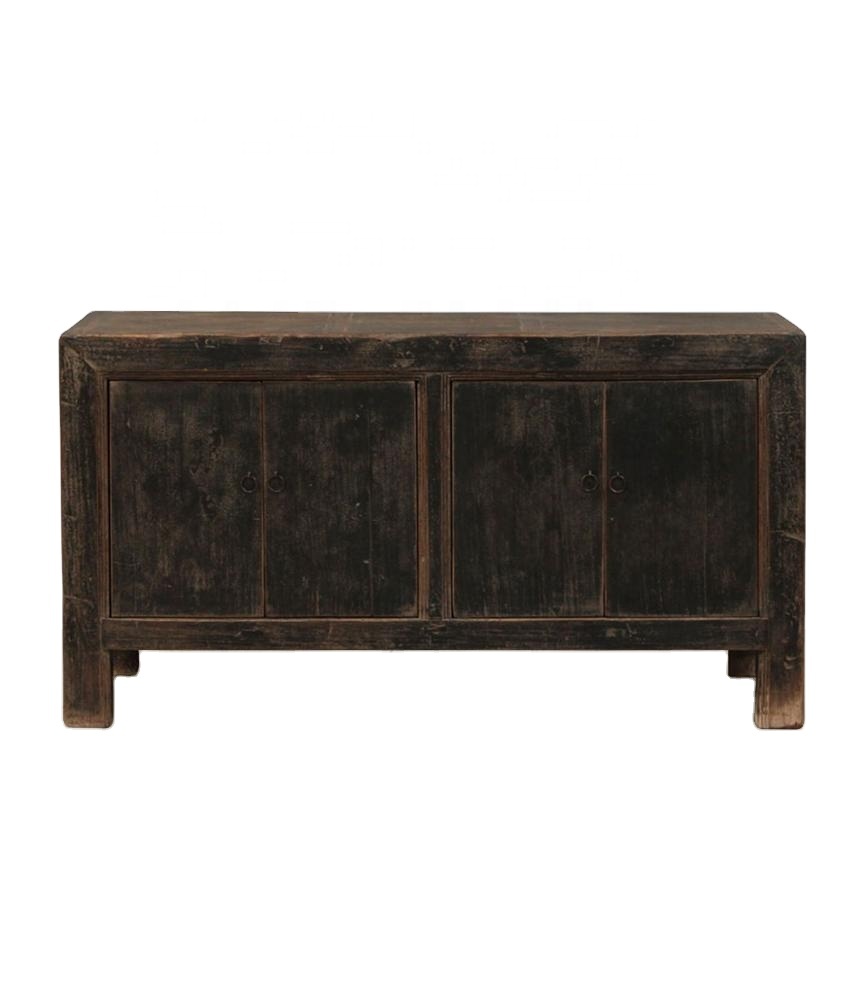 Asian Shanxi antique distressed black old sideboard buffet home furniture