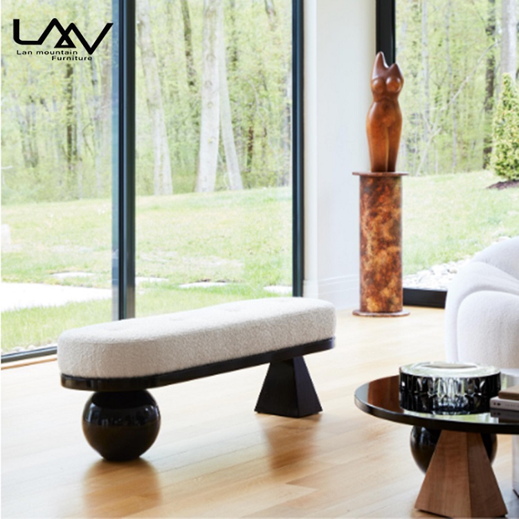 Comfortable upholstered bench shoe stool for living room modern creative design bed end stool for be