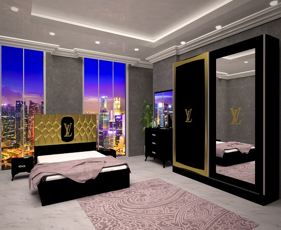 VL BLACK BEDROOM FURNITURE SET