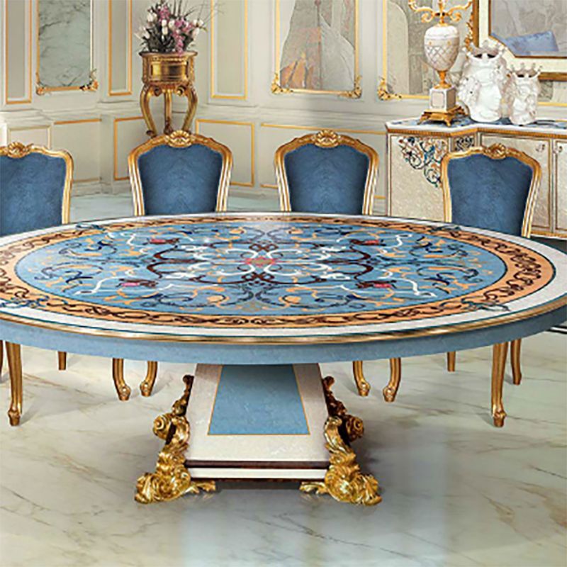 Nordic luxury modern dinning table and chair set  round furniture dining room gold dining table set 
