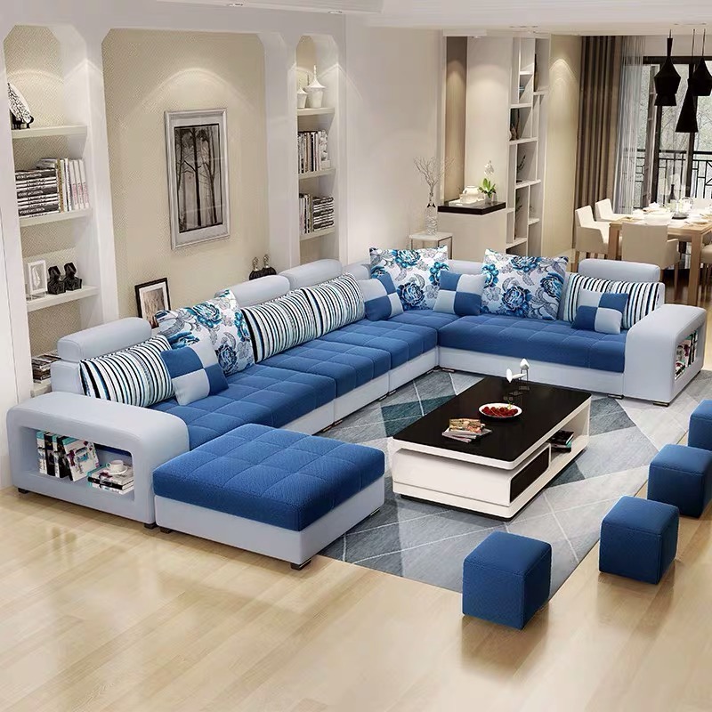 Wholesale Modern and economic living room furniture 5 6 7 8 seats fabric sofa for big house living r