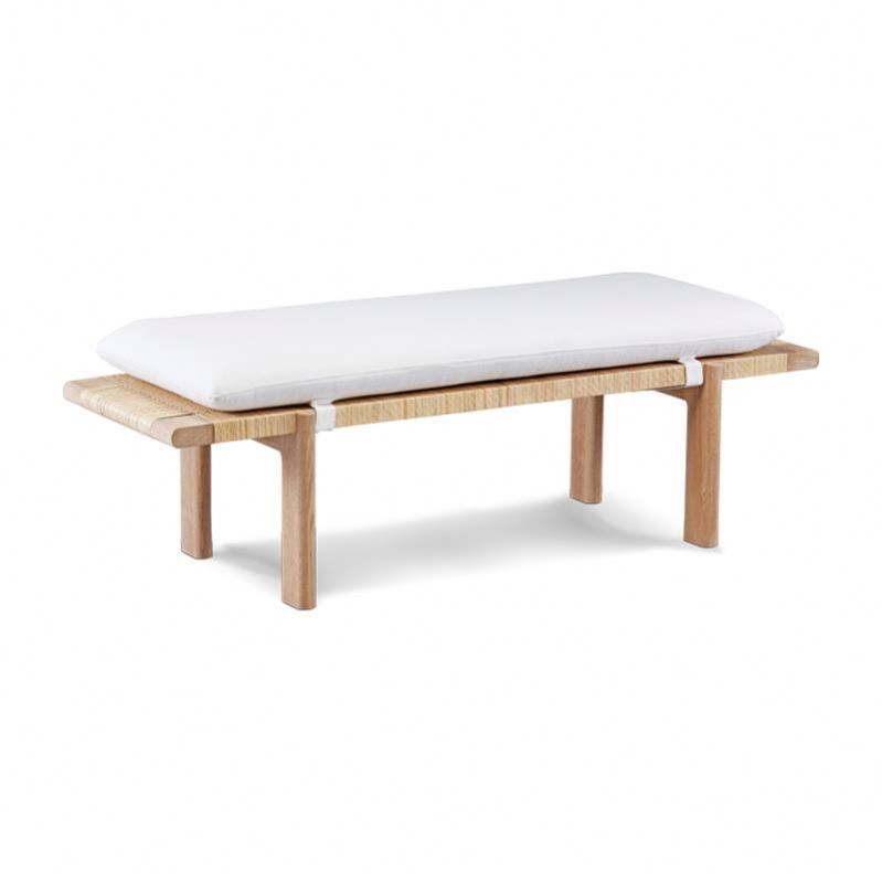 Nordic fashion high-end bedroom solid wood woven rattan bed end stool custom furniture