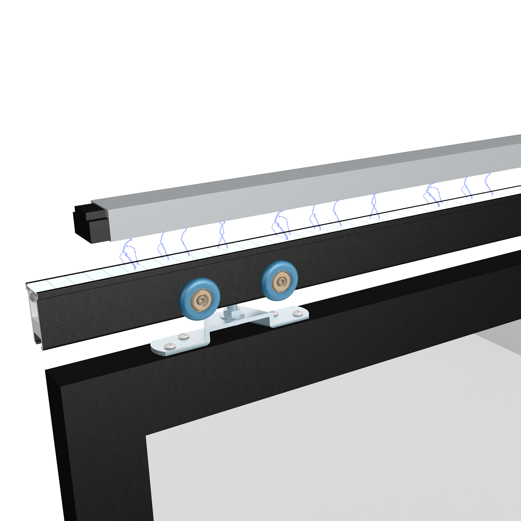 Linkage Synchronize Magnetic Levitate Sliding Door System For Smart home Voice Control