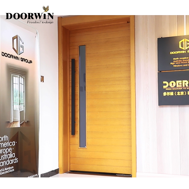 Main Entrance interior Large Front Door Low-E Glass Single Exterior Aluminum Modern Front Entry Wood